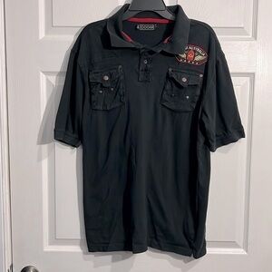 Coogi men’s black polo size large with logo